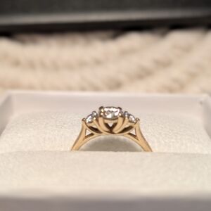 Elegant Gold Moissonite Engagement Ring